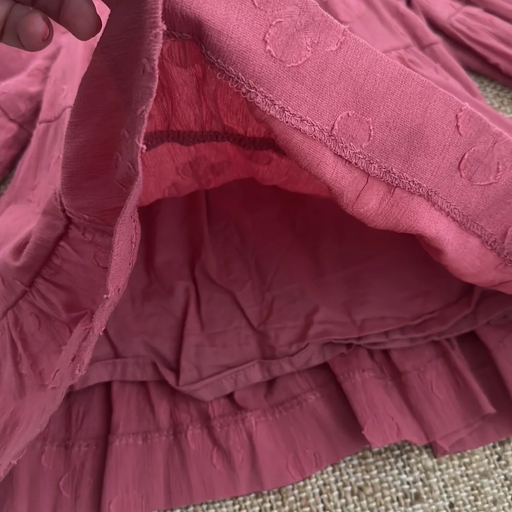 Zara Textured Raspberry Pink Tiered Ruffle Dress 12-18 Months